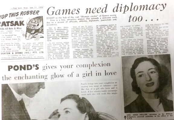 newspaper article 1956 Olympics